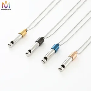 Hot-Sale Beautiful Stainless Steel Anxiety Necklaces Whistle Pendant Necklace For Man Women