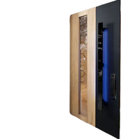 Porte d'entrée extérieure ignifugée à noyau renforcé noir mat de qualité architecturale, résistante aux impacts d'ouragan, avec revêtement en poudre, garantie 5 ans