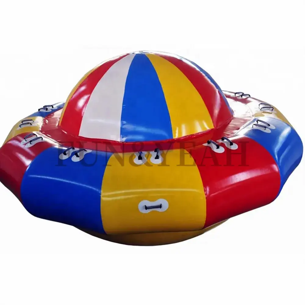 Inflatable water spinner gyro for water park games flying disco boat towable aquatic water Saturn