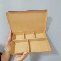 Vente en gros de boîtes à emporter en papier de 54 oz, 8,5*6 x 2 pouces, boîte à lunch en kraft, boîte alimentaire jetable, boîte de rangement