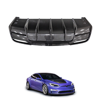 Diffuseur de pare-chocs arrière en fibre de carbone sèche avec procédé d'autoclave pour Tesla Model S Plaid V Style Tuning 2021+ Qualité supérieure