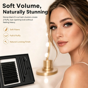 Precio de Fábrica al por Mayor, Clusters de Pestañas Individuales, Marca Privada, Kit de Extensión de Pestañas, Curvatura D, Clusters de Pestañas Pre-cortadas en Segmentos - Product Image 2