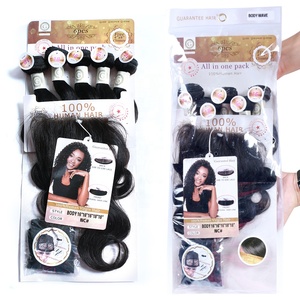 Guaranteehair Gói Sóng Cơ Thể Tóc 100% Tóc Con Người 5 Bó Và Một Đóng Cửa Một Bộ 280Gram Cho Làm Cho Một Người Đứng Đầu Giá Tốt - Product Image 4
