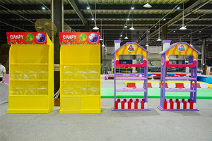 Cửa hàng bán lẻ thiết kế Cửa hàng kẹo hiển thị tường màu vàng kẹo hiển thị đứng màu tím kẹo hiển thị kệ - Product Image 3