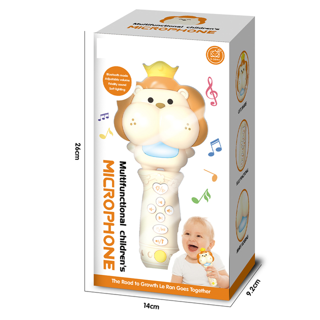 Kids Musical Microphone Toys Electronic Singing Microphone Cute Lion Toy Set with Light
