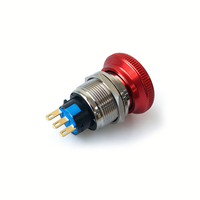 Boutons d'arrêt d'urgence 1NO1NC en laiton rouge et aluminium, IP40, antidéflagrants, 24V 3A, contrôle industriel, 22mm HAOBO