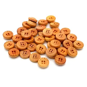 Wooden Buttons 2 Hole Wood Round Buttons Concave round buttons on