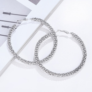 Artilady New Trendy Gold <strong>Silver</strong> Punk Oversized Big Circle <strong>Chunky</strong> <strong>Hoop</strong> Dangle Statement Earrings for Woman - Product Image 5