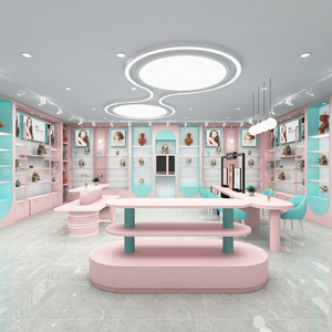 Custom Wig Store Interior Design <b>Wall</b> <b>Display</b> <b>Cabinets</b> and Salon Furniture for Hair Boutique - Product Image 1