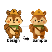 Peluche OEM personnalisée Écureuil de dessin animé doux et mignon en peluche Animal en peluche personnalisé pour enfants Marque Mascotte Cadeau Promotion Utilisation