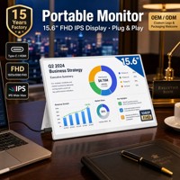 Écran portable 15,6 pouces 1080P FHD, extension d'écran 1920x1080 72% SRGB IPS 300 nits USB-C VESA, écran externe pour ordinateur portable PC OEM