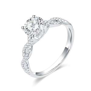 高品质承诺女式订婚戒指1ct实验室成长钻石18k纯金无限设计戒指带精品珠宝魅力 - Product Image 1