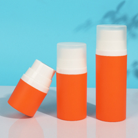 Flacon pompe airless en PP orange 50ml 100ml 150ml avec buse à bec de canard à large ouverture, distributeur de sérum et lotion sous vide, couleur personnalisée OEM ODM