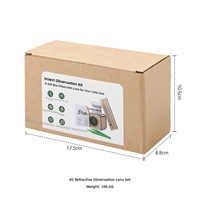 Kit scientifique en bois pour l'exploration des insectes et des plantes en extérieur : Jumelles réfractrices et loupes éducatives Modèle PTZ2501