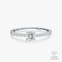 Bague en moissanite Ailmay 0,4 carat pour femme, argent sterling 925, diamant de laboratoire, alliance de fiançailles et de mariage, bijoux