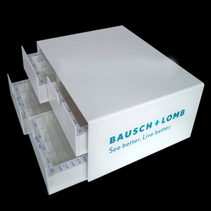 Distributeur de lentilles de contact quotidien moderne et écologique à 4 tiroirs, <span class=keywords><strong>blanc</strong></span> neige, avec logo personnalisé - Product Image 1