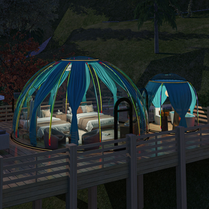 Hôtel de luxe Tente Dôme Chambre Pleine Maison Préfabriqué Transparent Igloo <span class=keywords><strong>Bulle</strong></span> pour Extérieur Entrepôt Villa Parc Cuisine - Product Image 1