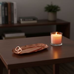 Nouvel ensemble d'accessoires anti-fumée en acier inoxydable personnalisé : plateau de rangement, coupe-mèche, éteignoir à bougie - Product Image 2