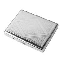 Étui à cigarettes portable en métal de haute qualité, format carte, capacité 20 cigarettes, boîte de rangement portable en métal pour tabac