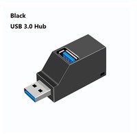 Extenseur USB Portable noir 3 ports USB 3.0 Hub répartiteur USB pour ordinateur portable voiture Mac Pro iMac