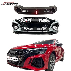 Dernier Kit de carrosserie <span class=keywords><strong>2022</strong></span> Offre Spéciale pour Audi A3 8Y 2020-<span class=keywords><strong>2022</strong></span> mise à jour à RS3 Style nid d'abeille avec pare-chocs avant et ensemble diffuseur - Product Image 1