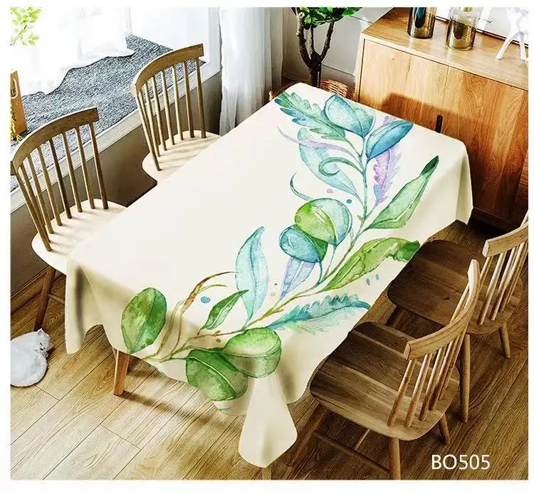 Wholesale Price Custom 3D Printing Good Quality Tablecloths Linen Waterproof Rectangle Table Cloth Cover