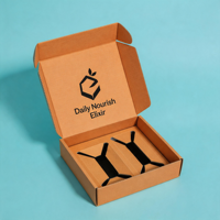 Boîtes d'expédition en carton ondulé kraft avec inserts, personnalisables avec logo, pour emballage de compléments nutritionnels et de bouteilles