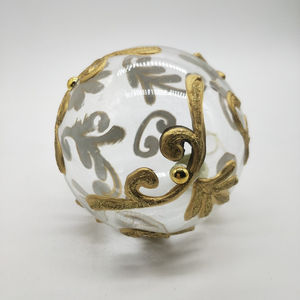 2022 unico speciale decorazione natalizia sfera in vetro trasparente sfera in vetro trasparente con motivo dorato per <span class=keywords><strong>natale</strong></span> - Product Image 6