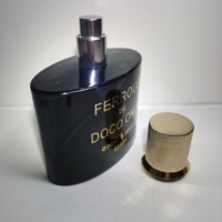 Flacon de parfum en verre de 90 ml avec bouchon de luxe et pulvérisateur, style arabe, diffuseur à roseaux noir mystérieux imprimé, votre pièce unique.