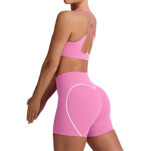 Nouveau soutien-gorge de sport transfrontalier pour femmes ensemble caraco respirant à peine là pantalon de yoga à séchage rapide pour logo de fitness en plein air sur le devant - Product Image 5