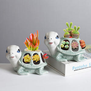 الكرتون لطيف سمين السيراميك زهور رسمت باليد الحيوان الحلي كبير المزجج النهاية بسيطة الديكور سطح المكتب - Product Image 1