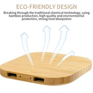 Chargeur sans fil pour téléphone portable en bois écologique en bambou portable à charge rapide 10W - Product Image 5