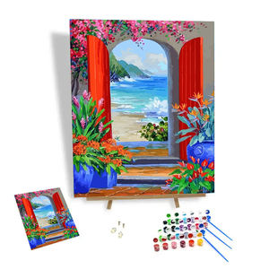 Pintura por números para adultos Kits para decoración de pared de habitación Pintura Hermosa vista fuera de la puerta Ventas directas de fábrica - Product Image 1