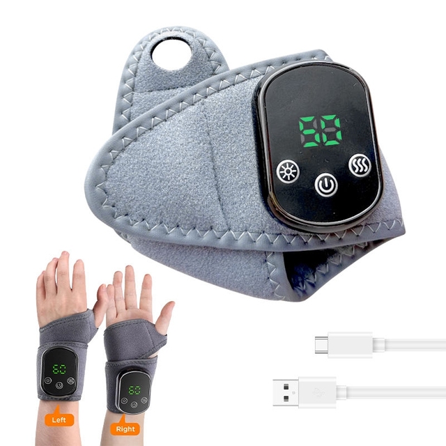 2025 Wireless Electric Heating Vibration Hand & Foot Massager Rechargeable Hot Compress Belt for Wrist & Ankle Massage Products