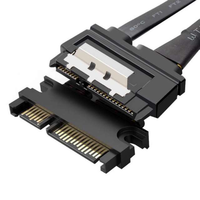 7+15P Male/Female SATA 3.0 Flat PVC Computer Extension Cable Latch Design Eco-Friendly Tinned Copper 6GB/s High-Speed Data