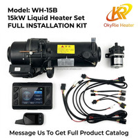 OkyRie Chauffage de stationnement diesel 12V 24V 15KW à faible bruit, type eau, préchauffeur de moteur avec télécommande LCD pour bateau et camping-car, vente en gros