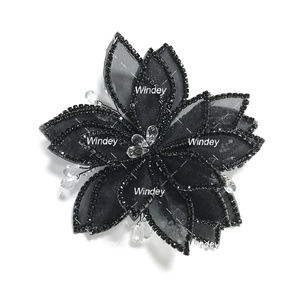 Hot DIY Nähen Frauen Hochzeit Zubehör Kristall Strass Applique 3D Draht Arbeit Blumen Patches für Prom Kleid Kleidung - Product Image 5