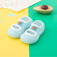 Nouveau mignon Double-bouche dessin animé conception respirant bébé marche chaussettes chaussures pour printemps doux semelles antidérapantes tricoté jetable