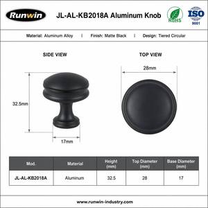 OEM Factory <strong>Matt</strong> <strong>Black</strong> Aluminum Alloy Modern Drawer Cabinet Cylindrical <strong>Knob</strong> Easy Installation <strong>Pull</strong> Furniture Kitchen Bedroom - Product Image 4