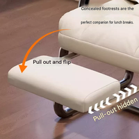 Fauteuil de bureau ergonomique en acier au carbone, confortable et inclinable, avec repose-pieds, idéal pour le salon et l'hôtellerie (vente en gros)