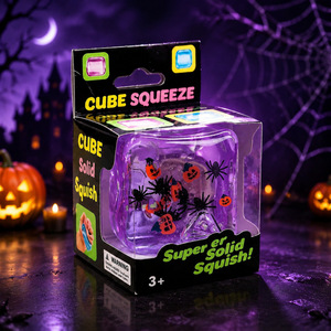 Jouet anti-stress en forme de globe oculaire d'Halloween, rose et blanc, avec veines oculaires, citrouille orange, sourire triangulaire, <span class=keywords><strong>araignée</strong></span> noire à huit pattes, épaisse et carnée - Product Image 5