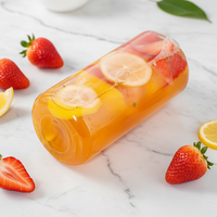 Logo personnalisé de 500ml Bouteille et canettes de soda en plastique PET transparent de qualité alimentaire jetables pour boissons gazeuses et boissons avec couvercle à ouverture facile