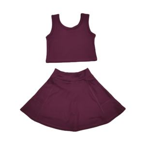 กระโปรงกางเกงเด็กผู้หญิงสีพื้นหลากสีสันแบบใหม่พร้อมซับใน ชุดออกกำลังกาย ชุดโยคะ ชุดกีฬา ชุดลำลองสำหรับเด็ก ชุดเสื้อผ้าเด็กผู้หญิง - Product Image 1