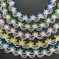 Fleur colorée broderie cristal chaîne strass coupe Flatback accessoires à coudre pour ceintures de mariage sacs vêtements