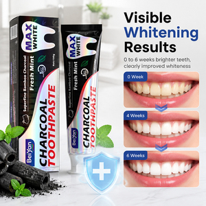 <span class=keywords><strong>Dentifrice</strong></span> au <span class=keywords><strong>charbon</strong></span> de bois Beiyan personnalisé 100g, saveur menthe forte, nettoyage en profondeur et blanchiment des dents pour une meilleure santé bucco-dentaire - Product Image 3