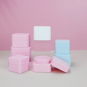 Emballage cosmétique en plastique carré PP en gros, 5g 10g 20g 30g 50g, pot en plastique blanc bleu noir rose pour soins de la peau - Product Image 4