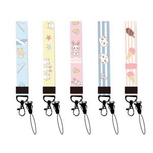 Hot Sale Custom Logo Polyester Lanyard Bulk Wholesale Designer Short Wrist Strap Sublimation <b>Wristlet</b> Anime Keychain - Product Image 1