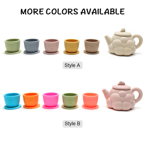 Juguetes Educativos de Cocina para Bebés, Juego de Té de la Tarde de Dibujos Animados, Silicona de Grado Alimenticio, Juguete para Niños Pequeños - Product Image 3