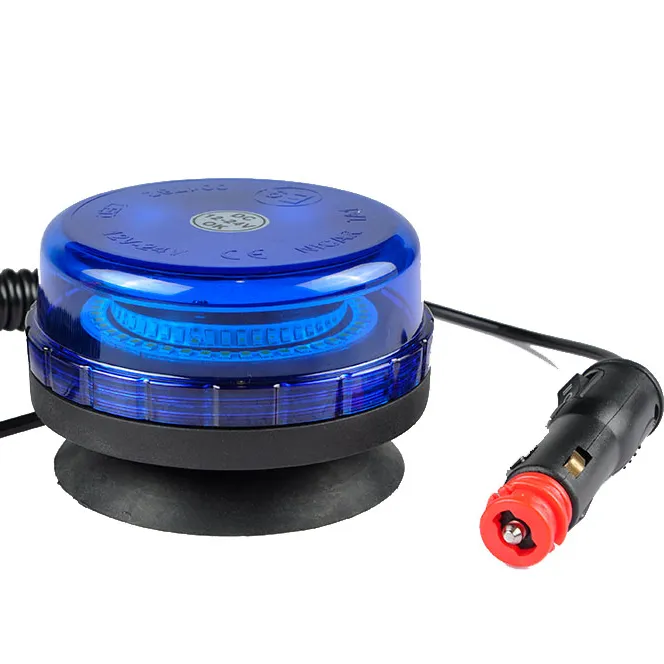 Doble voltaje 12 V 24 V coche vehículo intermitente giratorio magnético azul LED luz de advertencia de seguridad camión de bomberos ambulancia baliza