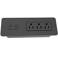 Nouveau design 3 prises PD65W bande d'alimentation à charge rapide avec 4 ports USB protecteur de surtension encastré de bureau matériel ABS pour meubles